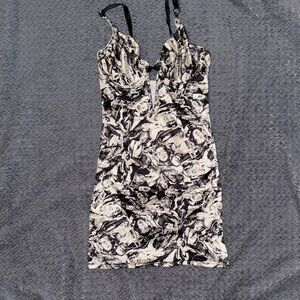 Marilyn Monroe Black and White Print Chemise bodysuit